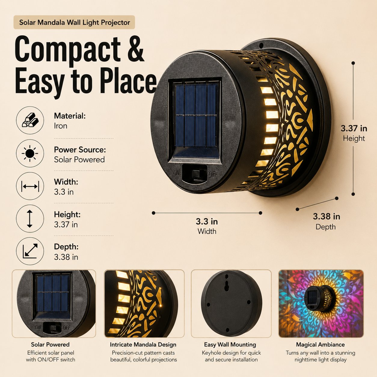 ๐ก๐ข๐ฒ๐ถ๐น๐ต๐๐๐ช๐ฒ๐ต๐ยฎ Solar Mandala Projector Outdoor Lights