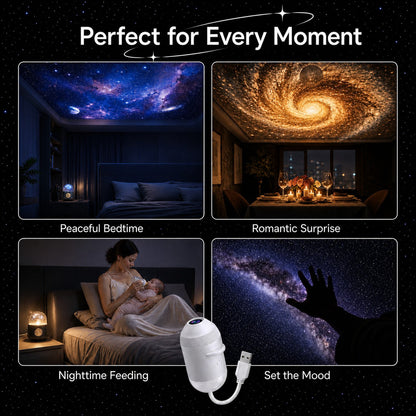 12-Scene USB Galaxy Projector – Flexible Star & Mood Light
