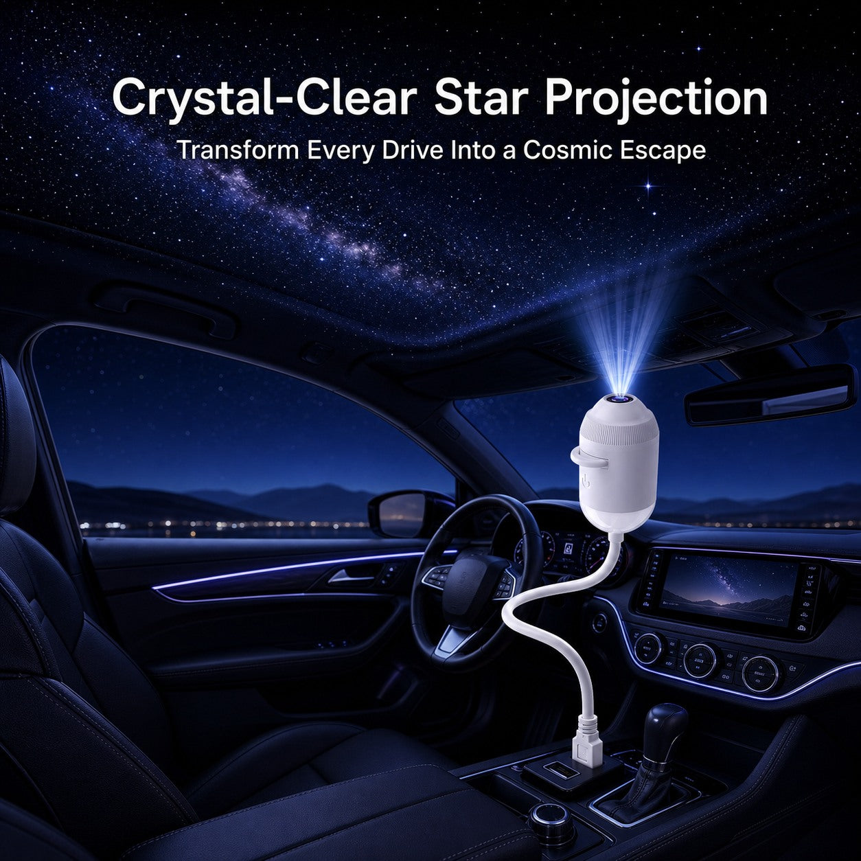 12-Scene USB Galaxy Projector – Flexible Star & Mood Light