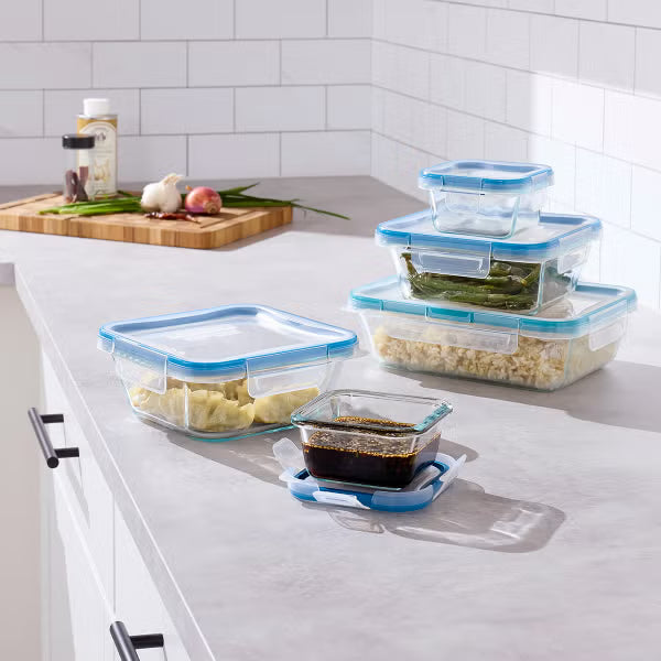 Total Solutions Glass Food Storage Container Set of 10