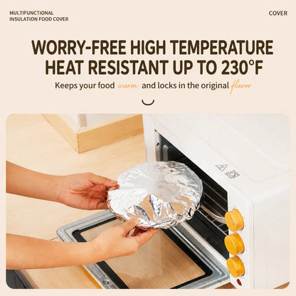 🍽️Kitchen Reusable Thermal Aluminum Foil Food Cover | Insulated Dish Fresh-Keeping Tent Can be steamed or baked