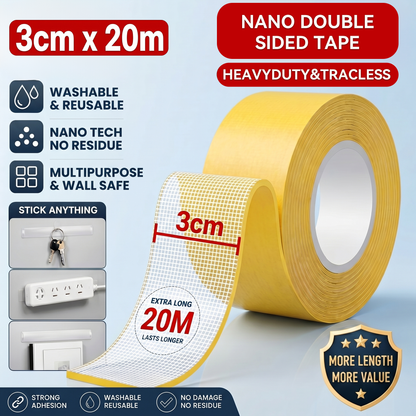 High-Strength Double Sided Tape – Waterproof & Non-Slip Adhesive for Carpet, Wallpaper & Balloons