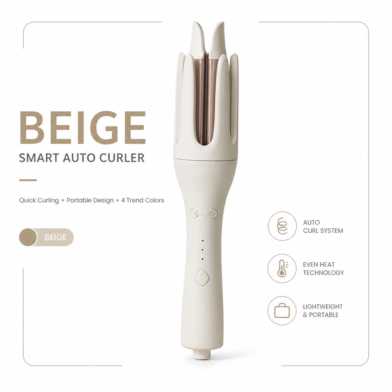 PretiHom Fully Automatic Electric Curling Stick 32mm Large Curling Tool for Comfortable Hair Care