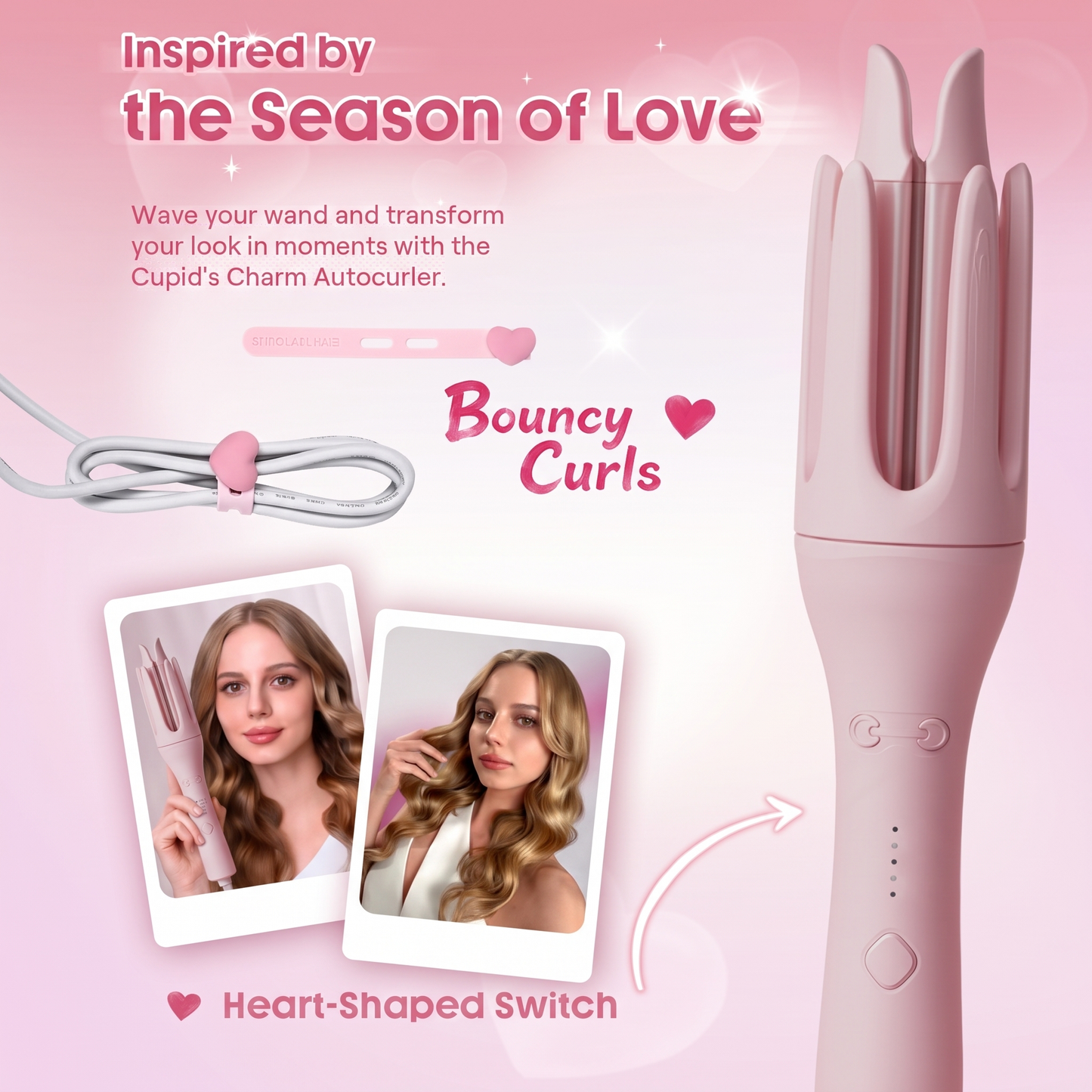 PretiHom Fully Automatic Electric Curling Stick 32mm Large Curling Tool for Comfortable Hair Care