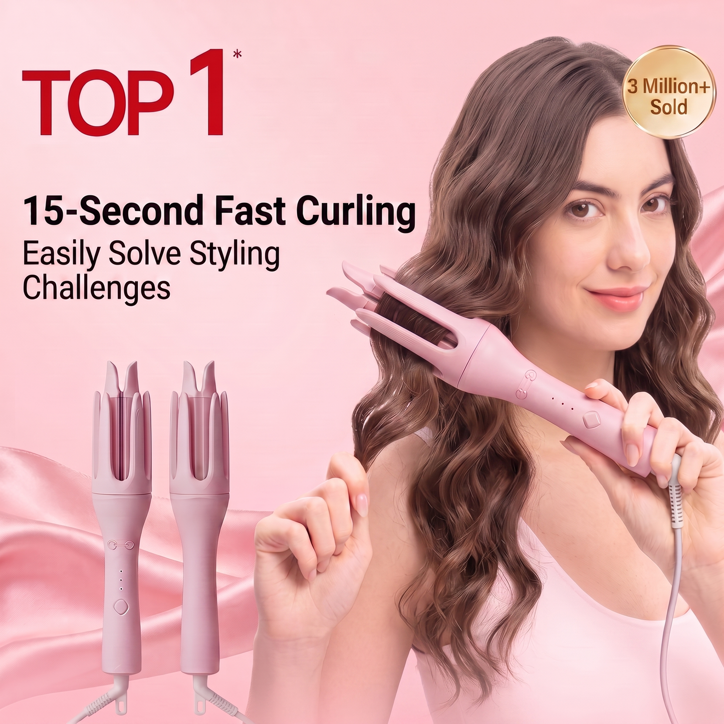 PretiHom Fully Automatic Electric Curling Stick 32mm Large Curling Tool for Comfortable Hair Care