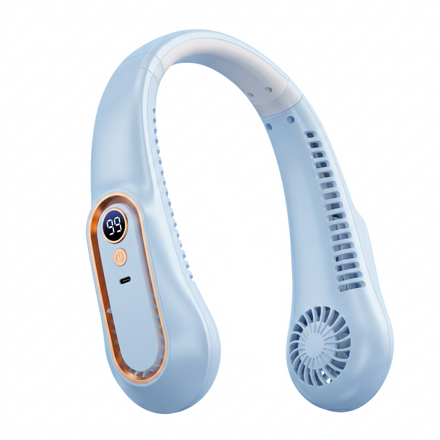Upgrade 360° Cooling Bladeless Neck Fan with Digital Display, 4000mAh Quiet Wearable Fan