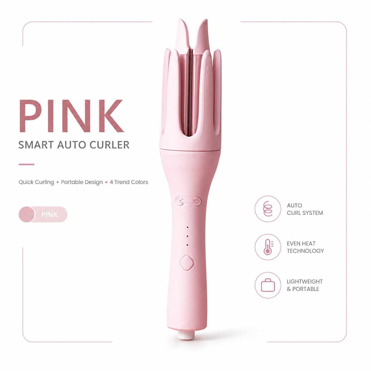 PretiHom Fully Automatic Electric Curling Stick 32mm Large Curling Tool for Comfortable Hair Care