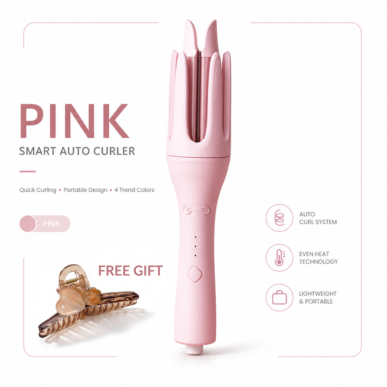 PretiHom Fully Automatic Electric Curling Stick 32mm Large Curling Tool for Comfortable Hair Care