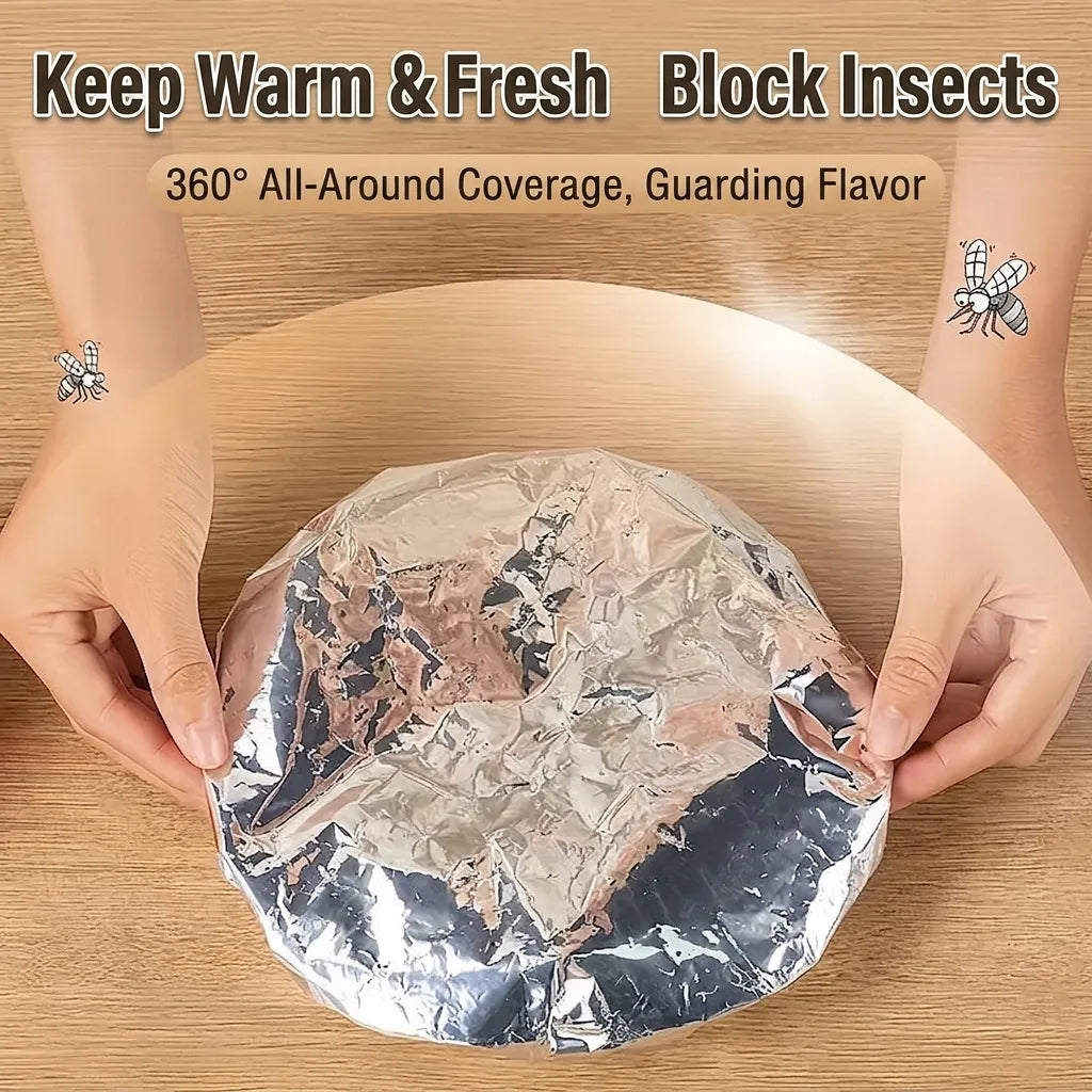 🍽️Kitchen Reusable Thermal Aluminum Foil Food Cover | Insulated Dish Fresh-Keeping Tent Can be steamed or baked