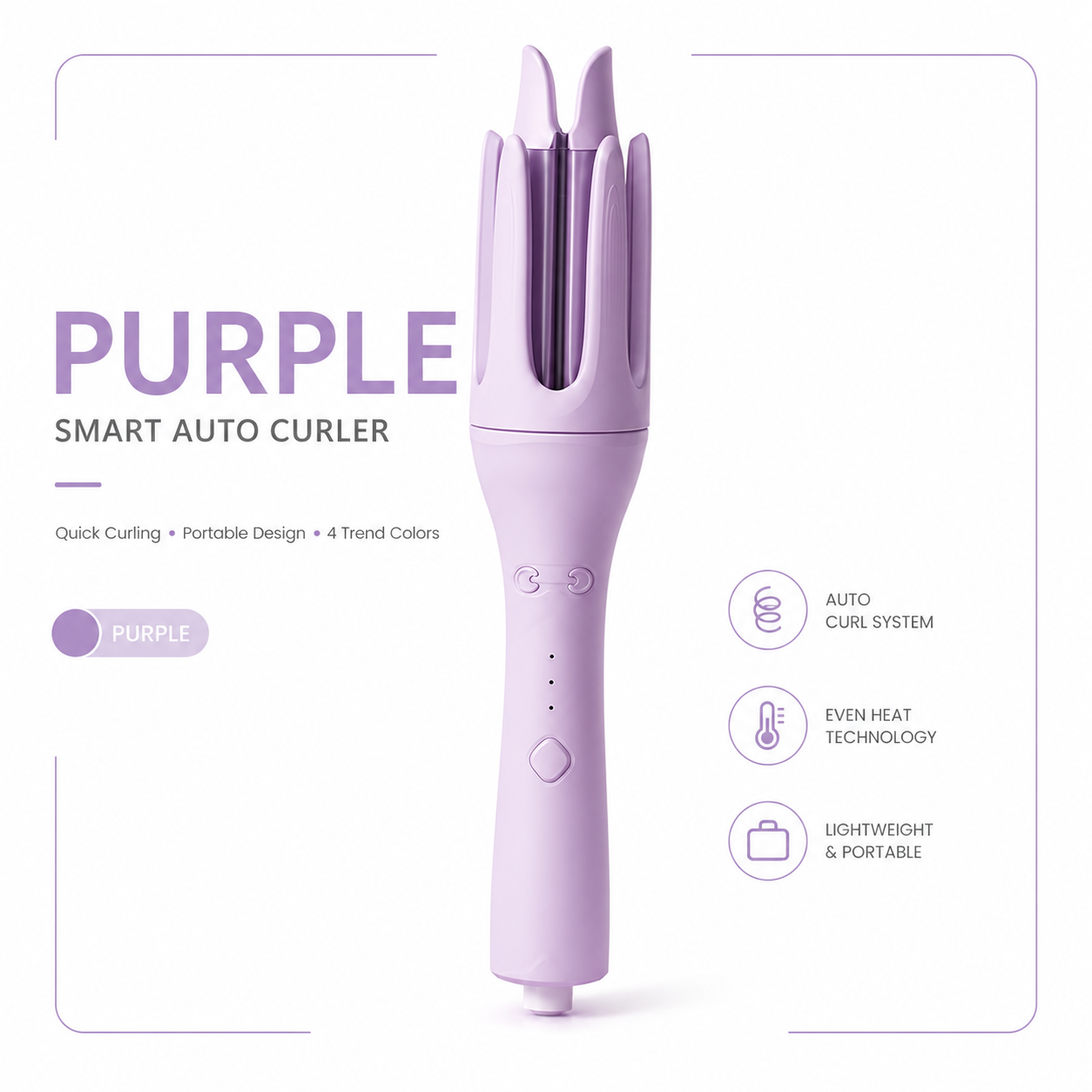 PretiHom Fully Automatic Electric Curling Stick 32mm Large Curling Tool for Comfortable Hair Care