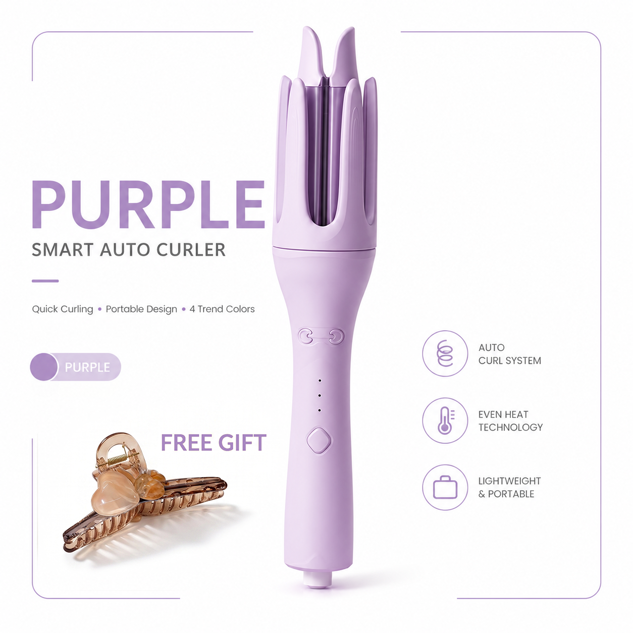 PretiHom Fully Automatic Electric Curling Stick 32mm Large Curling Tool for Comfortable Hair Care
