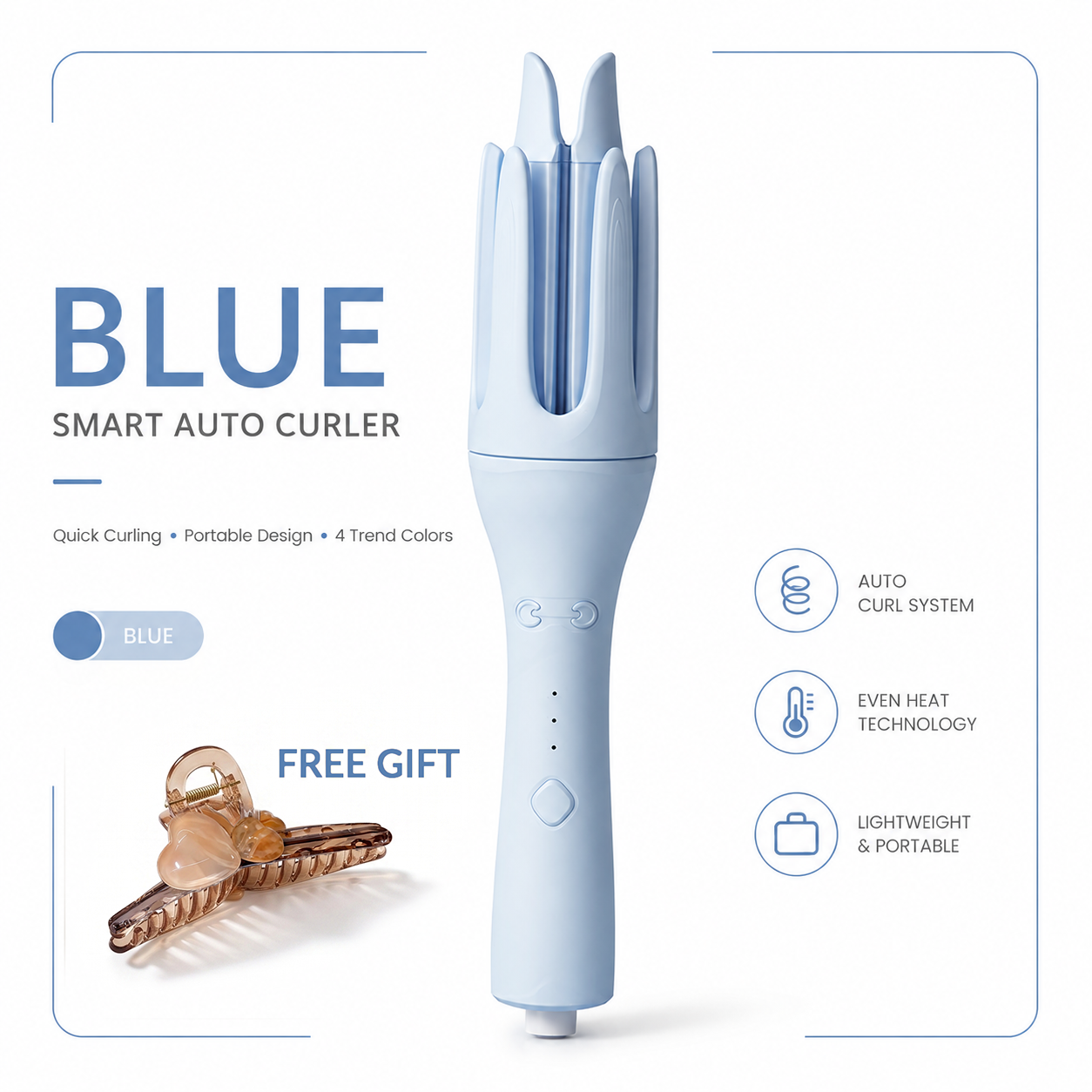 PretiHom Fully Automatic Electric Curling Stick 32mm Large Curling Tool for Comfortable Hair Care