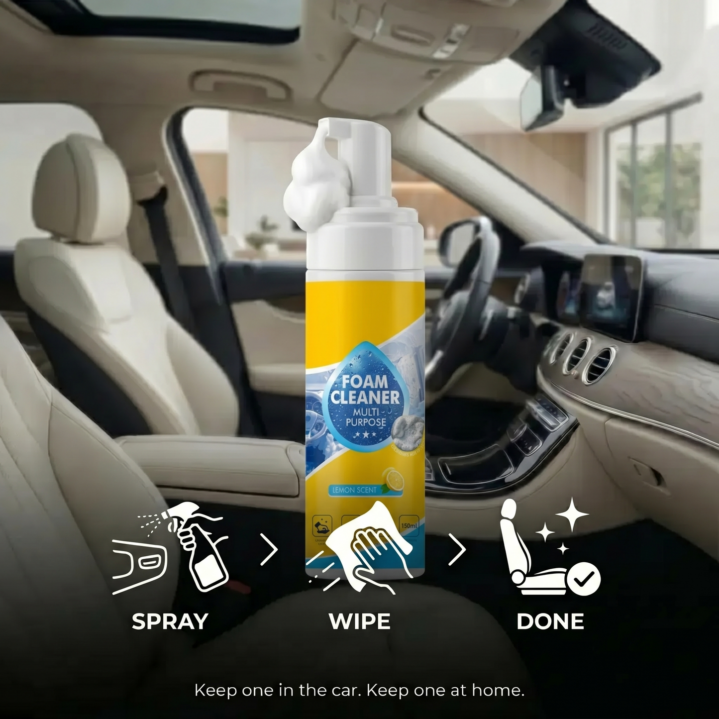 ⚡Limited Stock!!!🔥Last Day 60% OFF🔥 Foam No-Rinse Cleaner — Spray, Wipe & Done