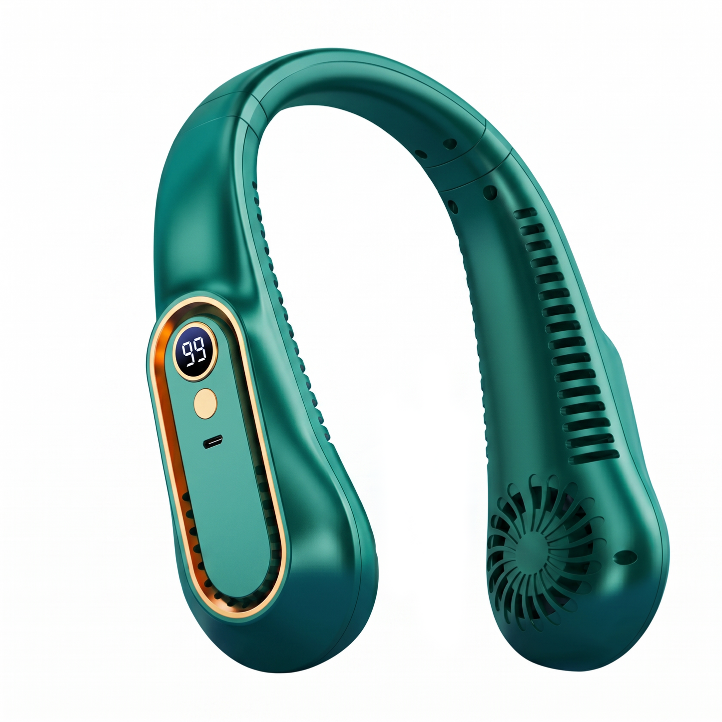 Upgrade 360° Cooling Bladeless Neck Fan with Digital Display, 4000mAh Quiet Wearable Fan
