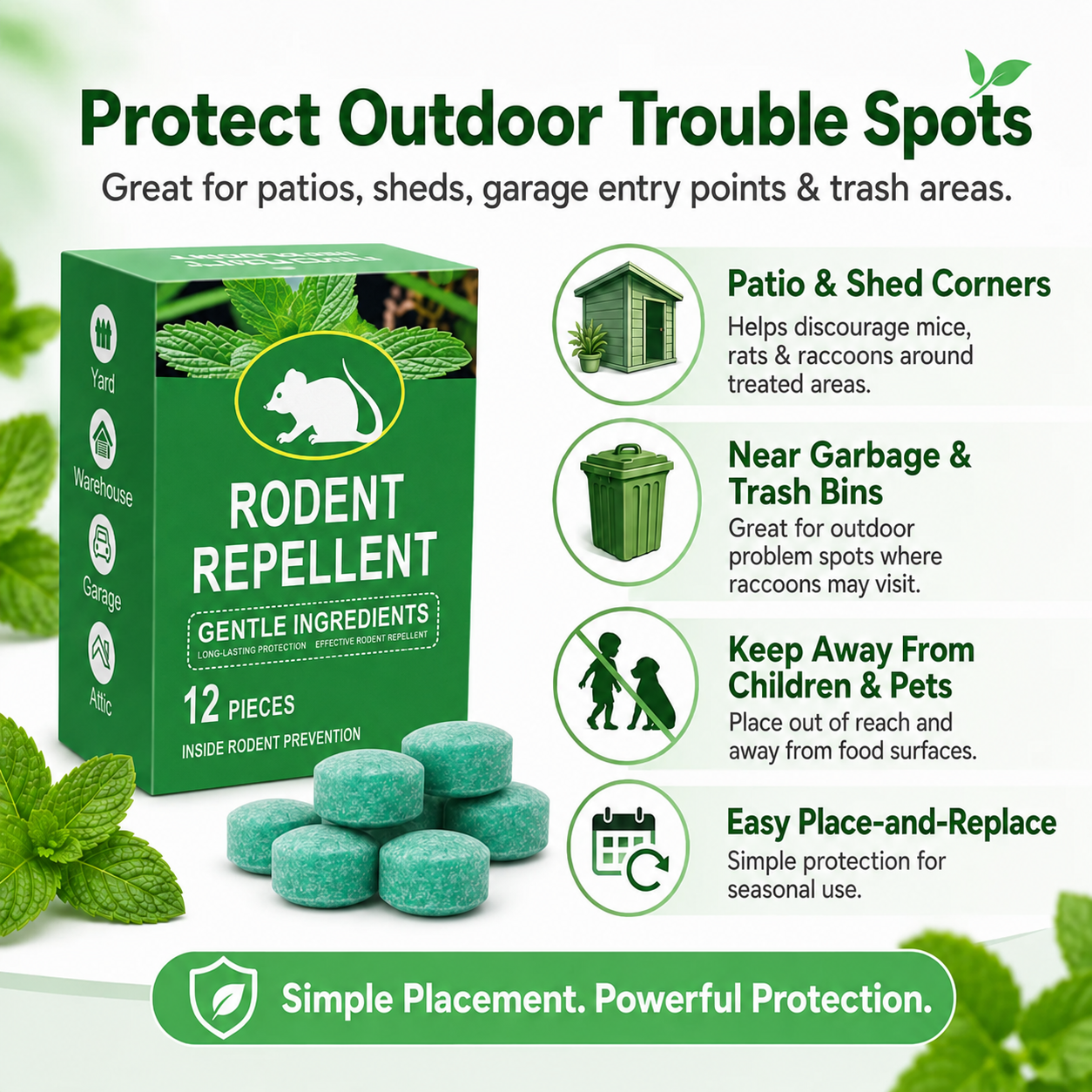 🔥LAST DAY 50% OFF🔥🌿Natural Peppermint Rodent Repellent Balls (12 Pack) 🚫Keep Rats, Mice & Pests Away Safely✅