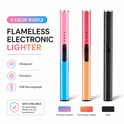 🔥Windproof Flameless Electric Lighter ✅ Suitable for home gas stove, aromatherapy, camping barbecue