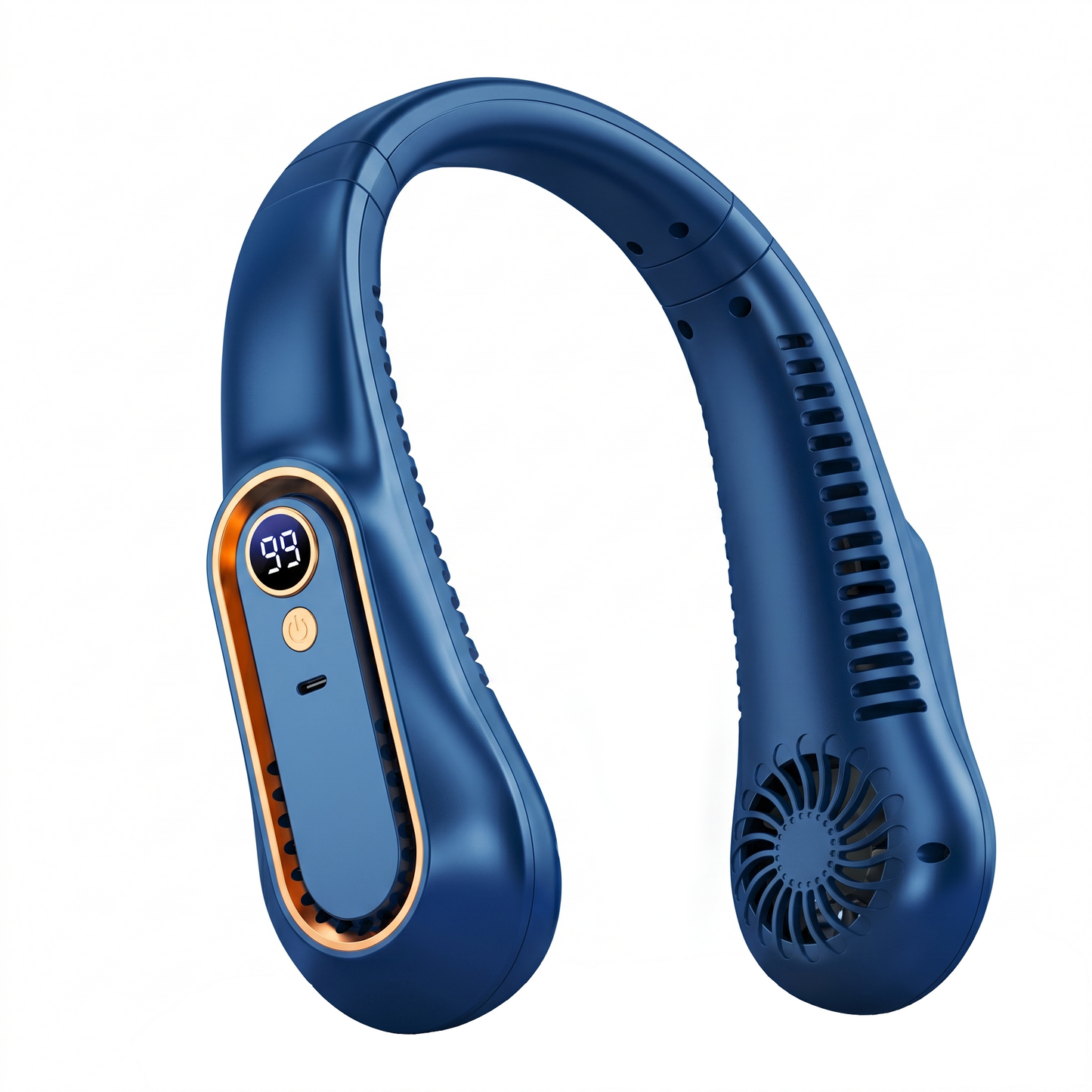 Upgrade 360° Cooling Bladeless Neck Fan with Digital Display, 4000mAh Quiet Wearable Fan