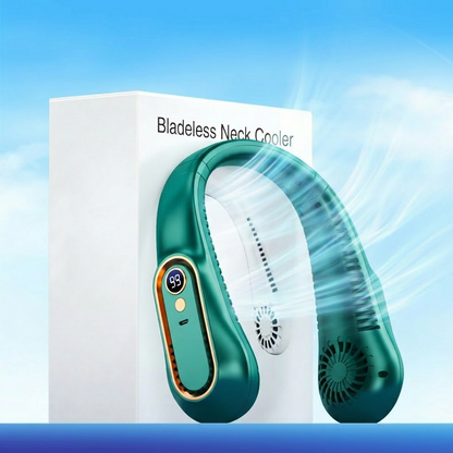 Upgrade 360° Cooling Bladeless Neck Fan with Digital Display, 4000mAh Quiet Wearable Fan