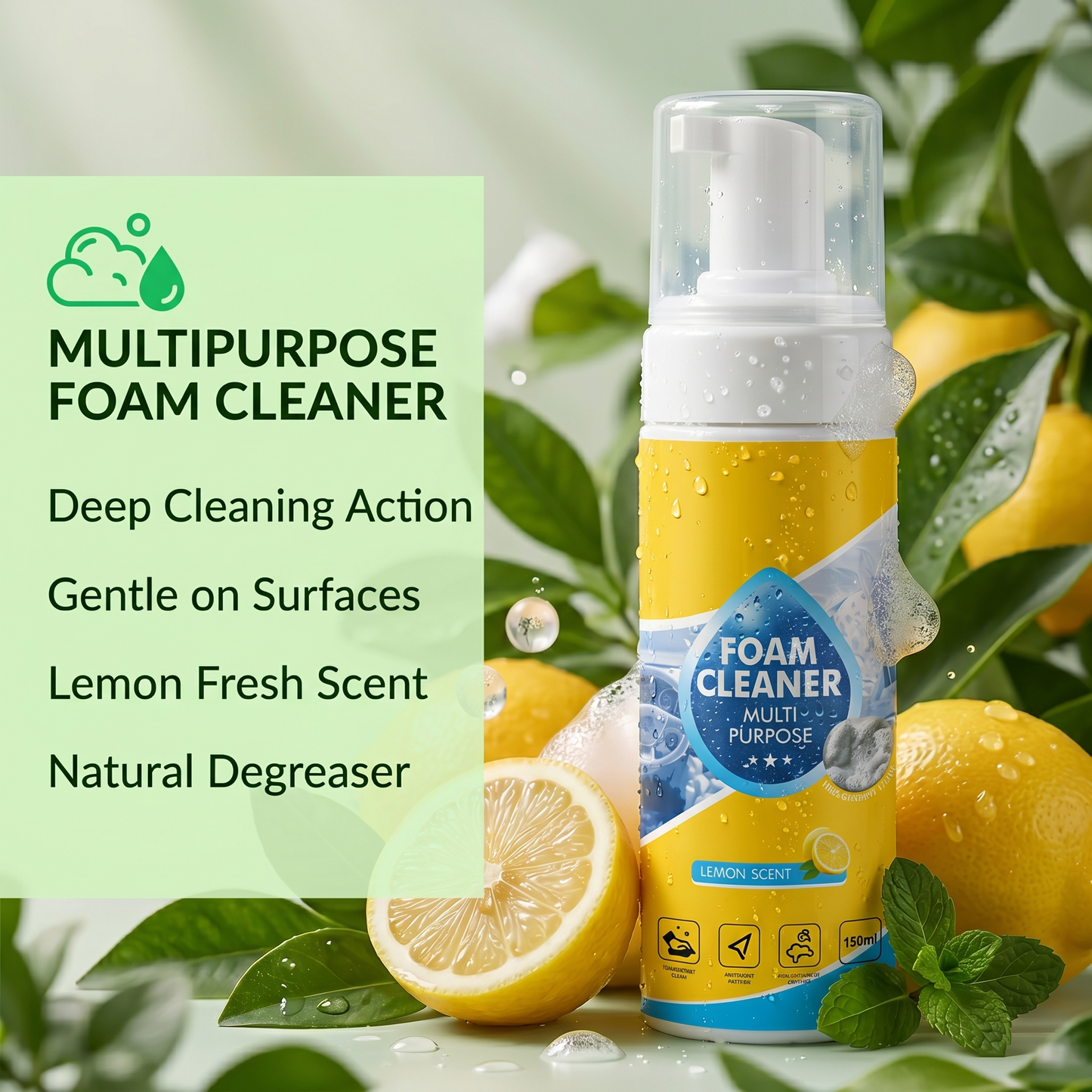 ⚡Limited Stock!!!🔥Last Day 60% OFF🔥 Foam No-Rinse Cleaner — Spray, Wipe & Done