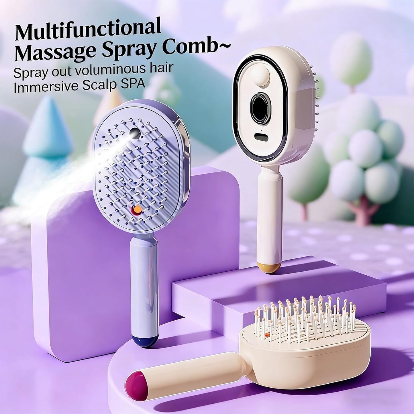 🔥2026 New Upgrade＆50％ Off⏰⏰✨ 3-in-1 Electric Spray Massage & Self-Cleaning Brush