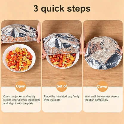 🍽️Kitchen Reusable Thermal Aluminum Foil Food Cover | Insulated Dish Fresh-Keeping Tent Can be steamed or baked