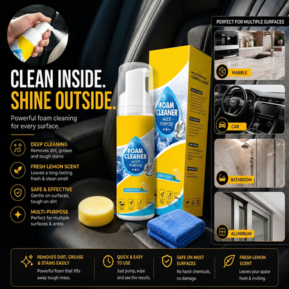 ⚡Limited Stock!!!🔥Last Day 60% OFF🔥 Foam No-Rinse Cleaner — Spray, Wipe & Done