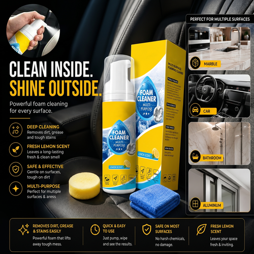 ⚡Limited Stock!!!🔥Last Day 60% OFF🔥 Foam No-Rinse Cleaner — Spray, Wipe & Done