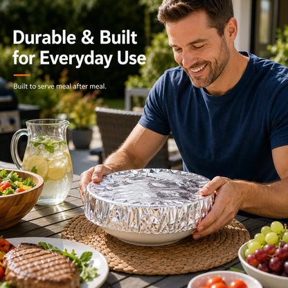 🍽️Kitchen Reusable Thermal Aluminum Foil Food Cover | Insulated Dish Fresh-Keeping Tent Can be steamed or baked