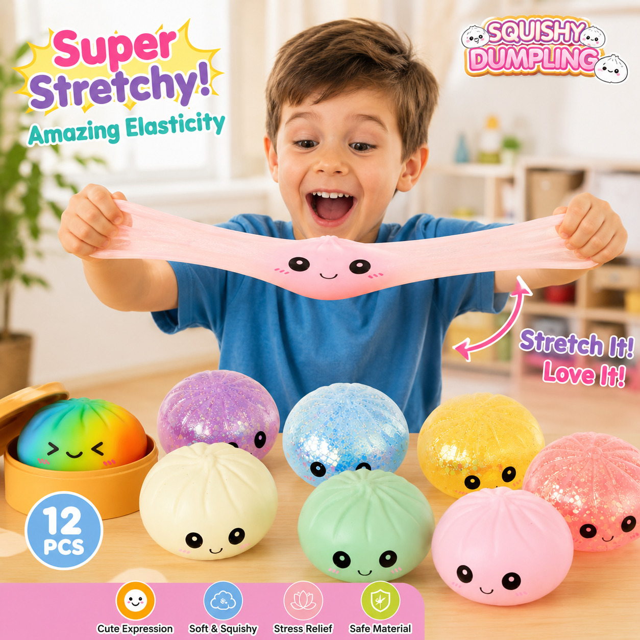 😋12PCS Cute Big Bun Squishy Toys – Super Soft Stress Relief Fidget Set 🍞✨