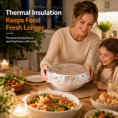 🍽️Kitchen Reusable Thermal Aluminum Foil Food Cover | Insulated Dish Fresh-Keeping Tent Can be steamed or baked