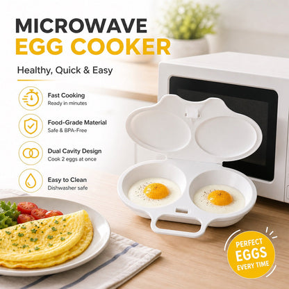 Junazilo® Microwave Egg Poacher with Lid & Handle