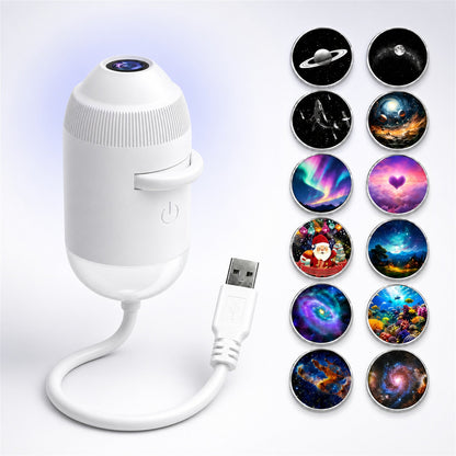 12-Scene USB Galaxy Projector – Flexible Star & Mood Light