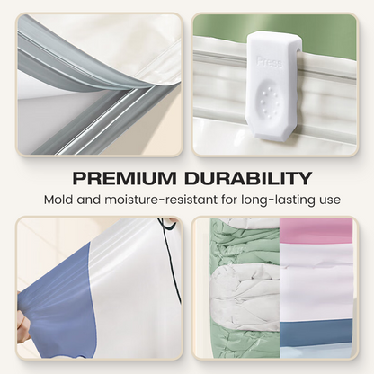 🛏️No-Pump Vacuum Bags – Save 80% Space, Keep Clothes Dry & Dust-Free, for Bedding & Gear