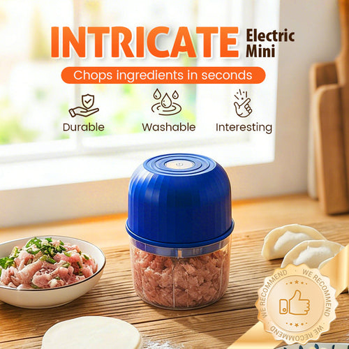 👶🥕🍎 50% OFF! Electric Mini Chopper with 3 Sharp Blades – Grind, Mince, Puree – Stainless Steel, Easy Clean