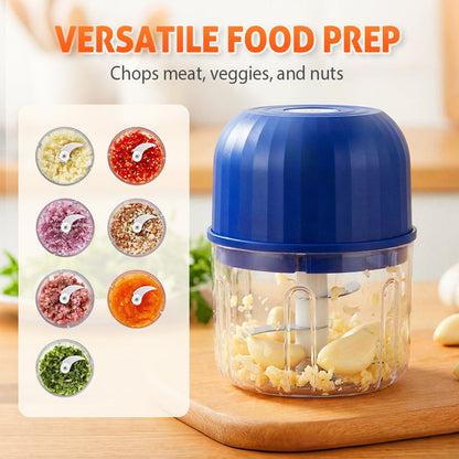 👶🥕🍎 50% OFF! Electric Mini Chopper with 3 Sharp Blades – Grind, Mince, Puree – Stainless Steel, Easy Clean