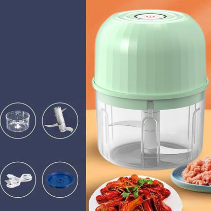 👶🥕🍎 50% OFF! Electric Mini Chopper with 3 Sharp Blades – Grind, Mince, Puree – Stainless Steel, Easy Clean