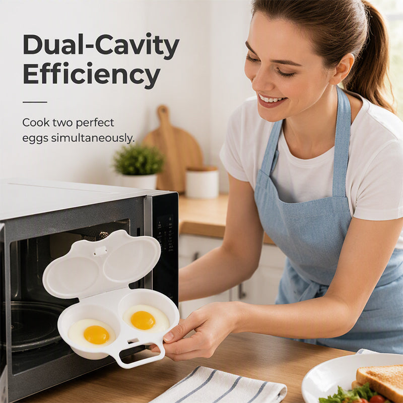 Junazilo® Microwave Egg Poacher with Lid & Handle
