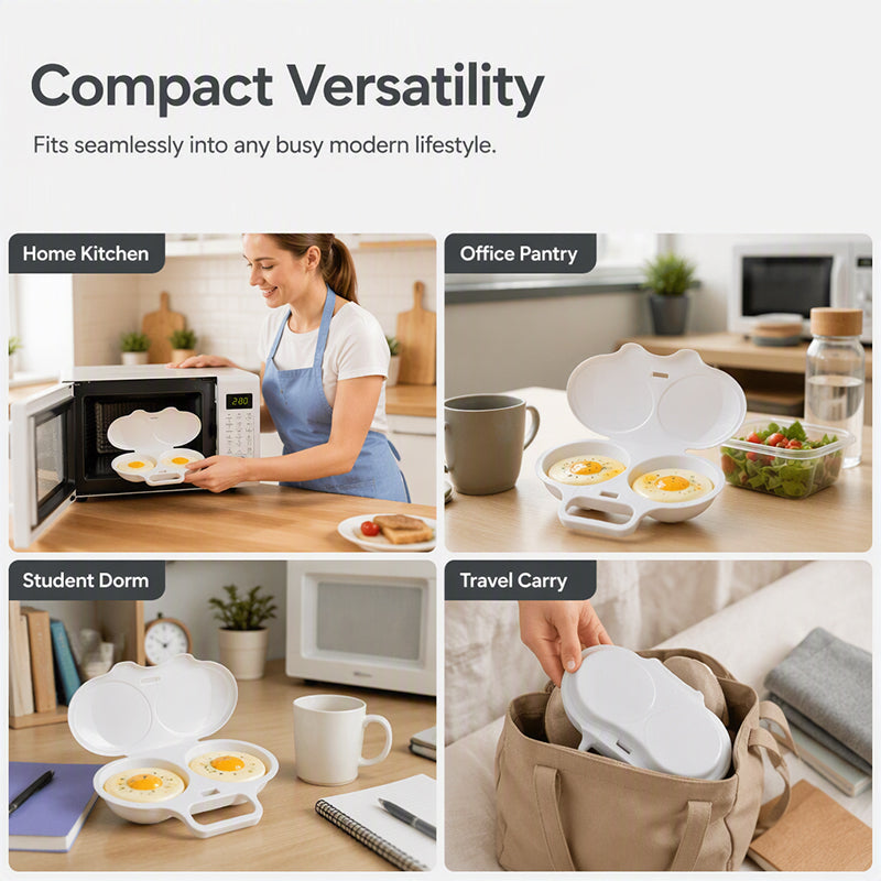 Junazilo® Microwave Egg Poacher with Lid & Handle